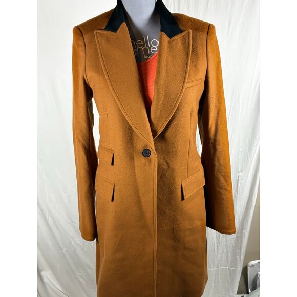 Veronica Beard Size 6 Chesterfield Wool Cashmere Dickey Coat Trench Leather moto - Picture 9 of 14